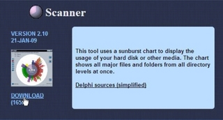 ハードディスクの使用状況を視覚的に確認できるフリーソフト「Scanner」